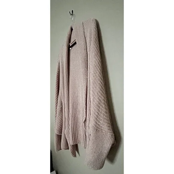Wishlist Medium Large Chenille Cardigan Sweater Blush Pink Heavyweight Dolman - Picture 5 of 7